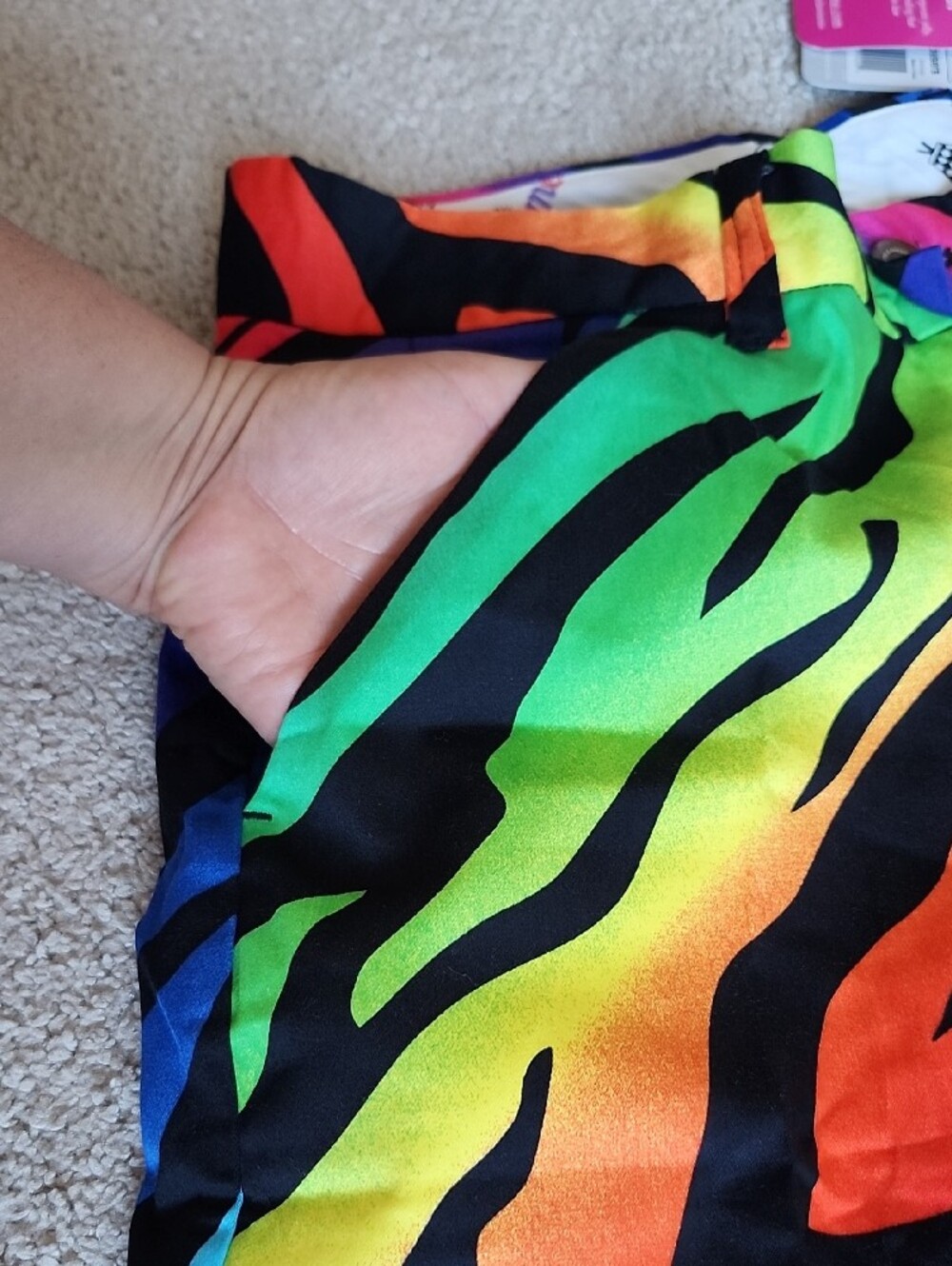 Royal & Awesome Golf Pants Bright Rainbow Zebra Print - Multicolor - Picture 4 of 15